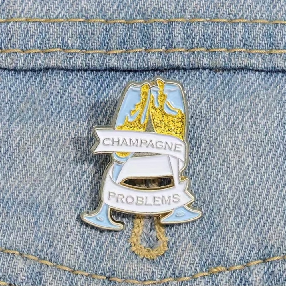 🎁Taylor Swift Inspired Champagne Problems Enamel Pin - Picture 4 of 4
